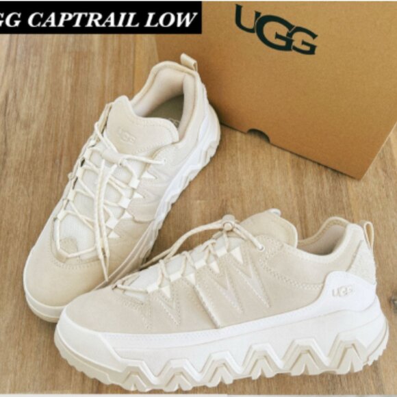 NEW  UGG Suede Captrail Low Shoes in light beige for women 725 5T3 - Picture 1 of 14